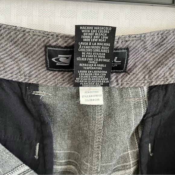 O’NEILL Hybrid Board Shorts Flat Front Gray Plaid Size 32 - Picture 7 of 9
